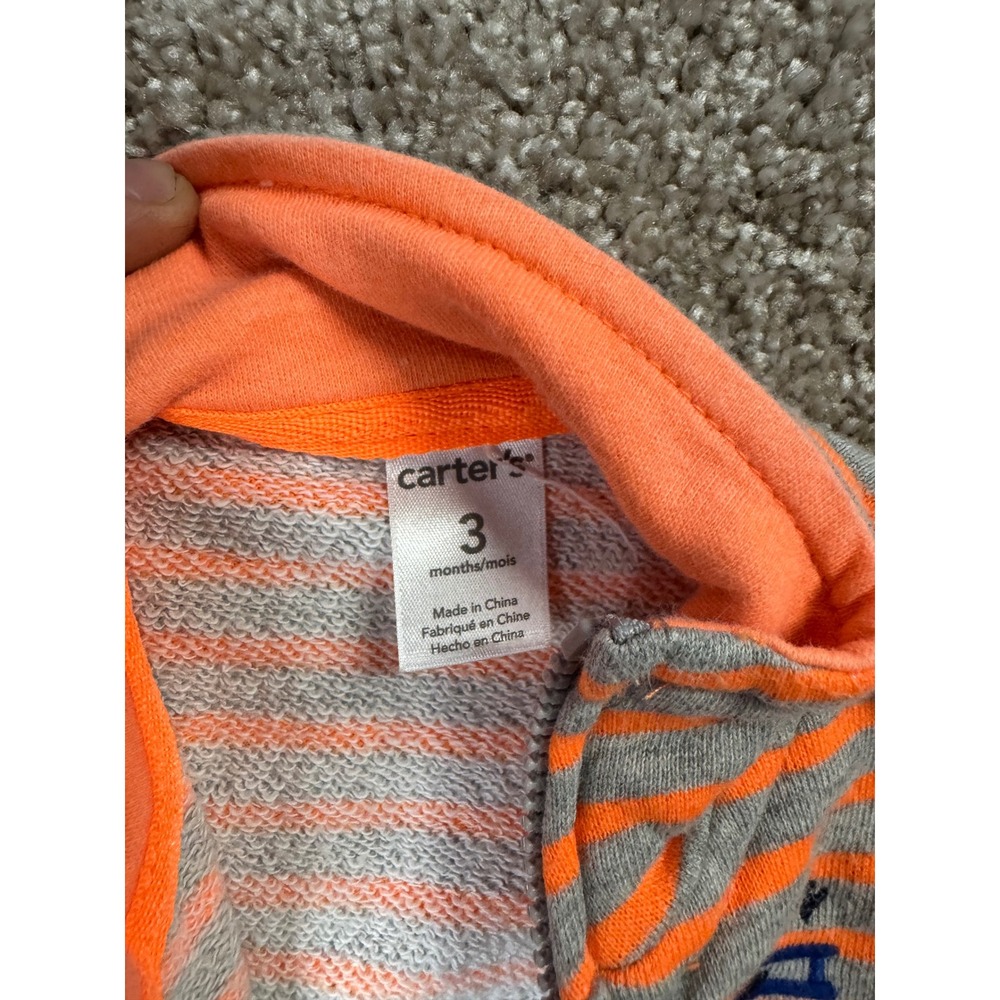 Carters Baby Boy 2 Piece Set 3 Months Airplane Bodysuit and Zip Up Sweatshirt - Picture 4 of 5